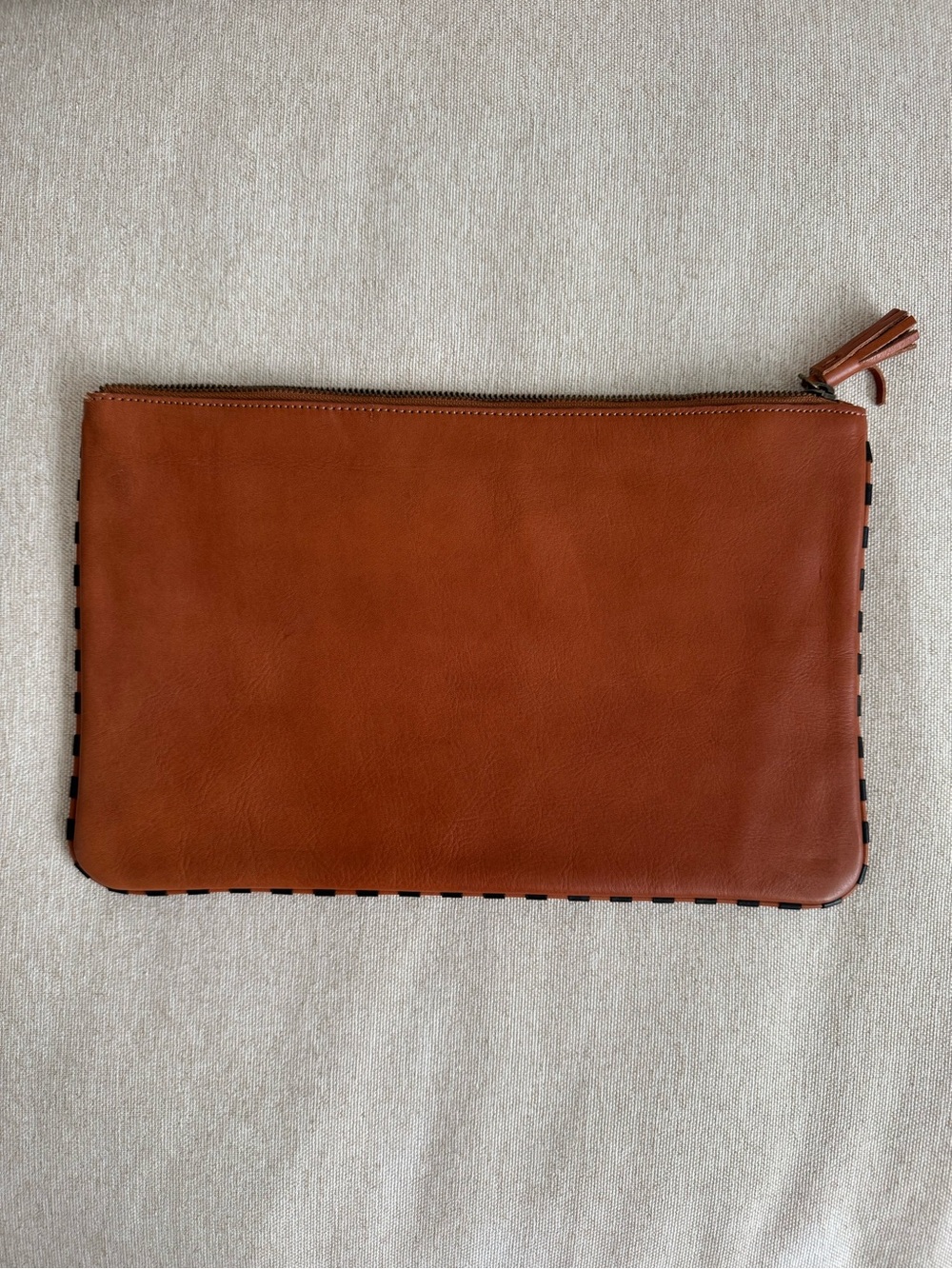 Madewell Tan Leather Zip Clutch